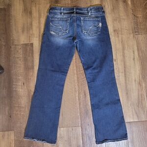 Silver Jeans Women's Dark LOLA 17" Straight Leg Jeans